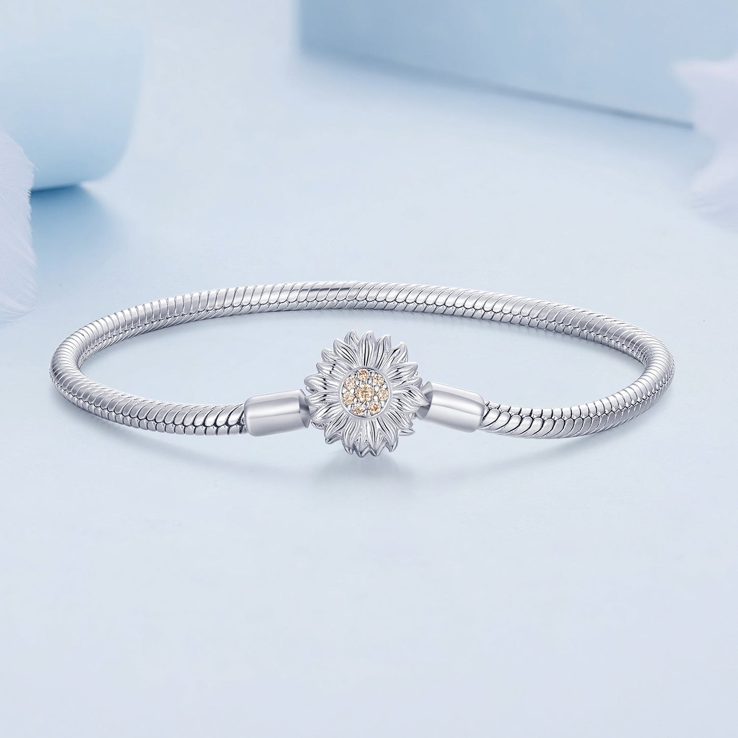 925 Sterling Silver Pavé Setting CZ Bracelet for Women - 17.0 Size, 170mm Length, 3mm Chain Thickness