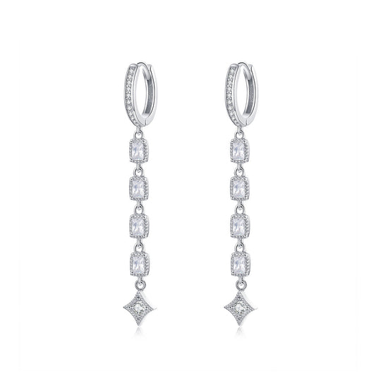 925 Sterling Silver Earrings with Pavé Set CZ