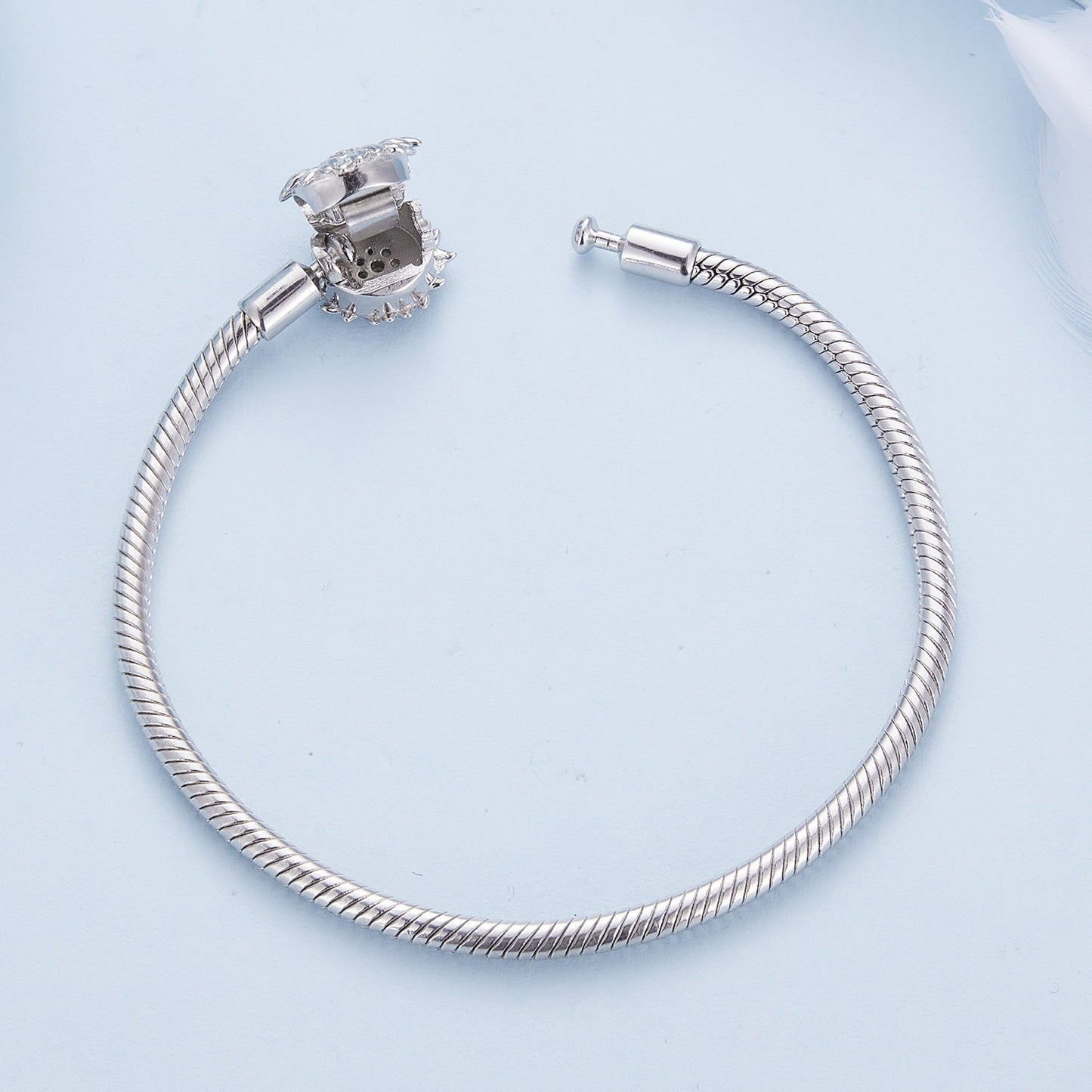 925 Sterling Silver Pavé Setting CZ Bracelet for Women - 17.0 Size, 170mm Length, 3mm Chain Thickness