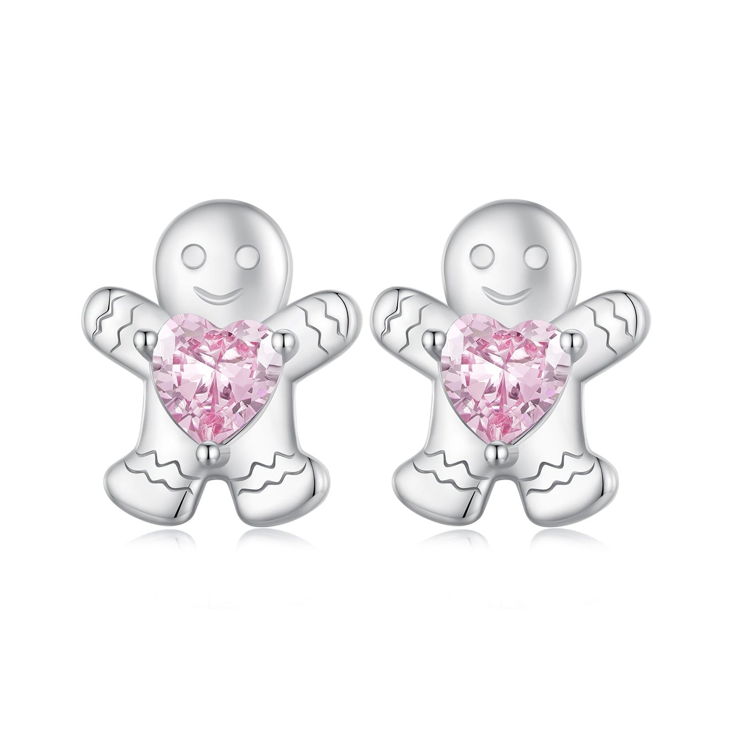 925 Sterling Silver Earrings with Pavé Setting CZ - 10x9mm for Women