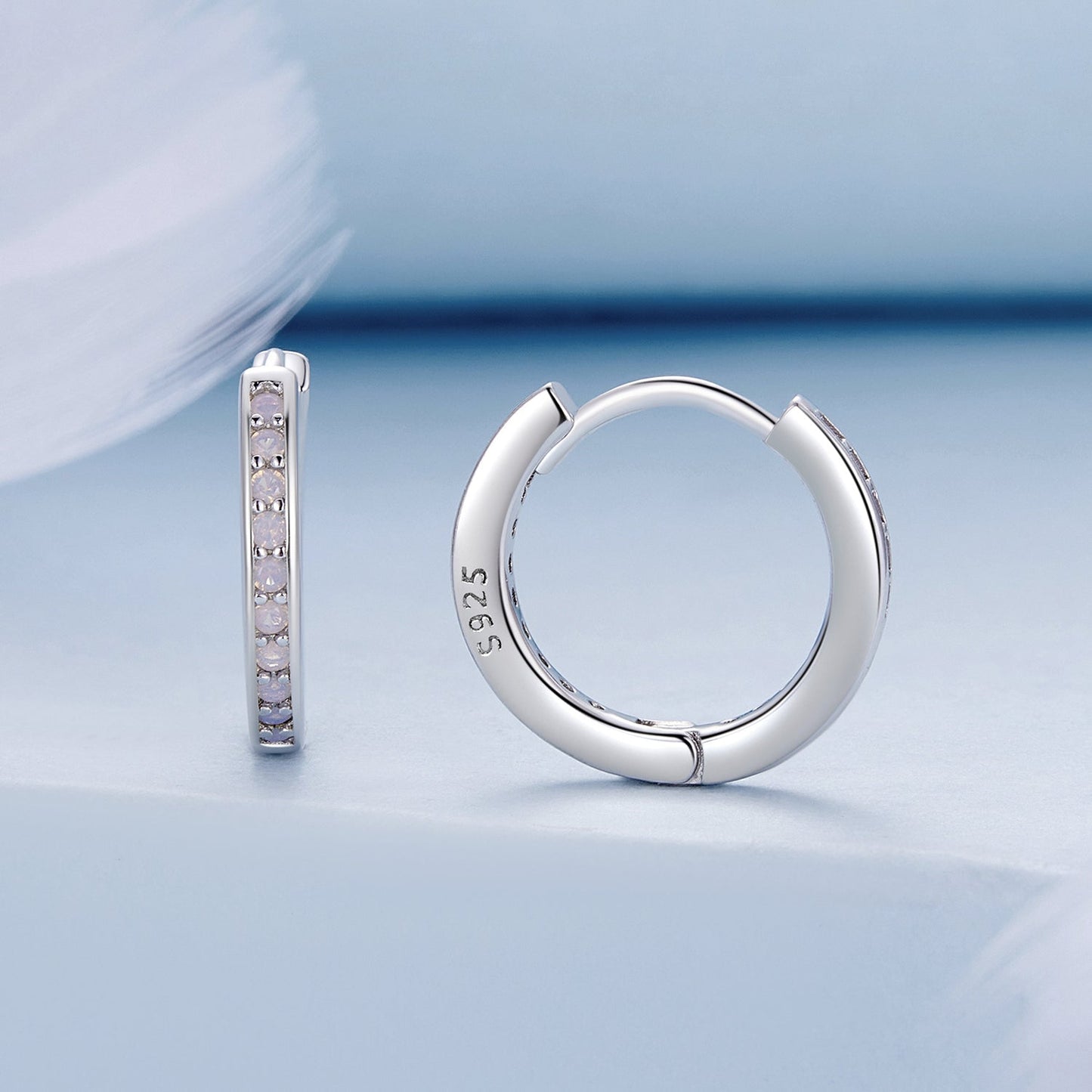 925 Sterling Silver Opal Earrings for Women