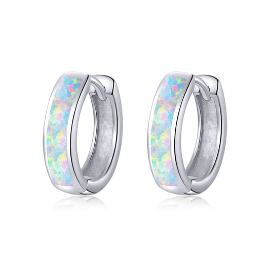 925 Sterling Silver Opal Earrings for Women