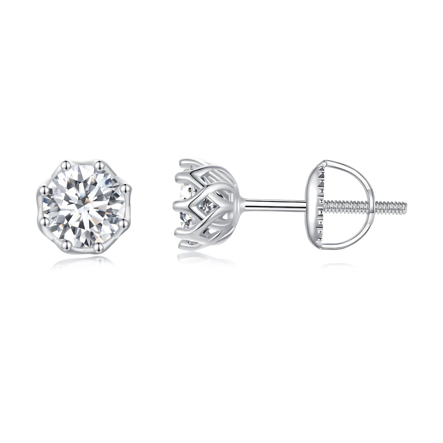 925 Sterling Silver Moissanite 0.5 Carat Earrings for Women