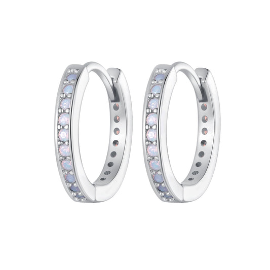 925 Sterling Silver Opal Earrings for Women
