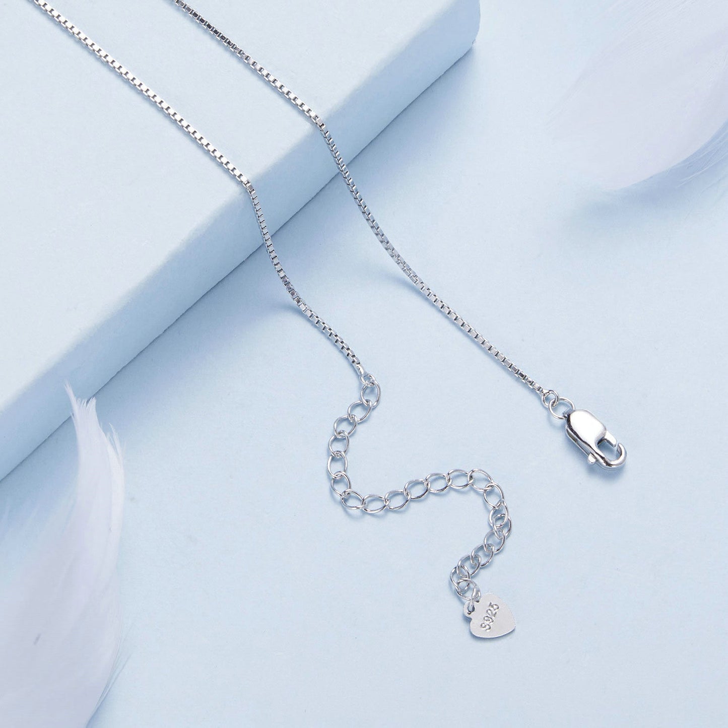 925 Sterling Silver Necklace with Pavé Setting CZ - Length 400+50mm - Women