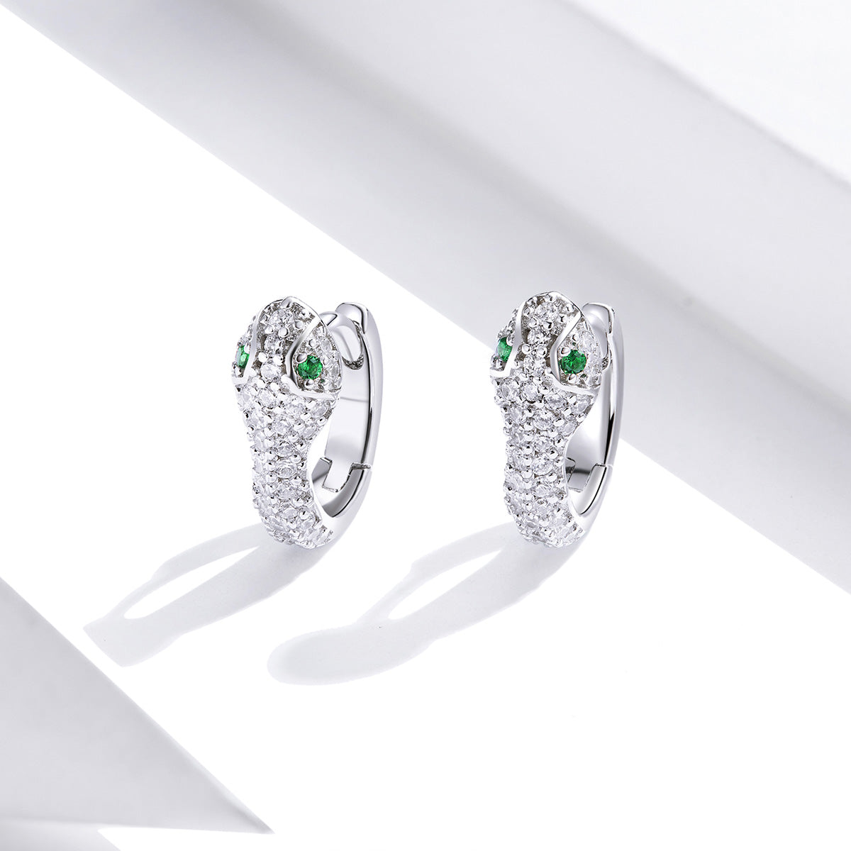 925 Sterling Silver Earrings with Plated Platinum and CZ for Women