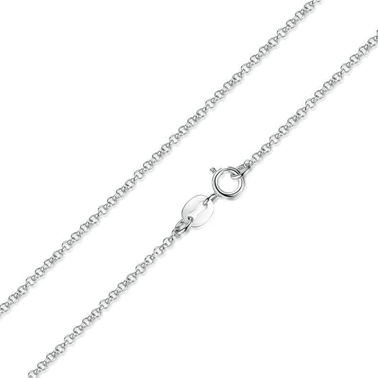 925 Sterling Silver S925+Plated Platinum Necklace 45cm for Women