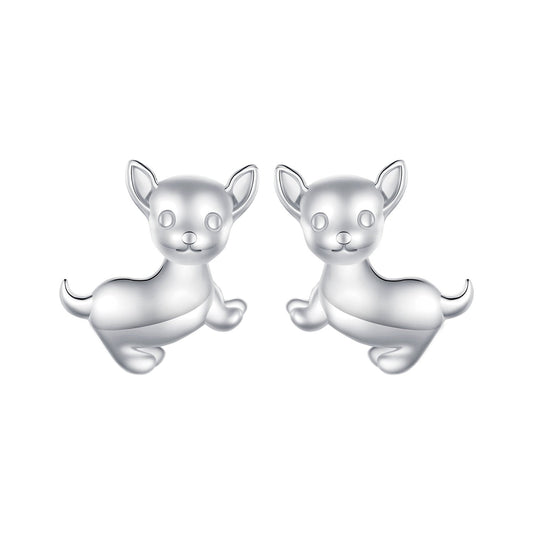 925 Sterling Silver Earrings Plated Platinum 10*12mm for Women