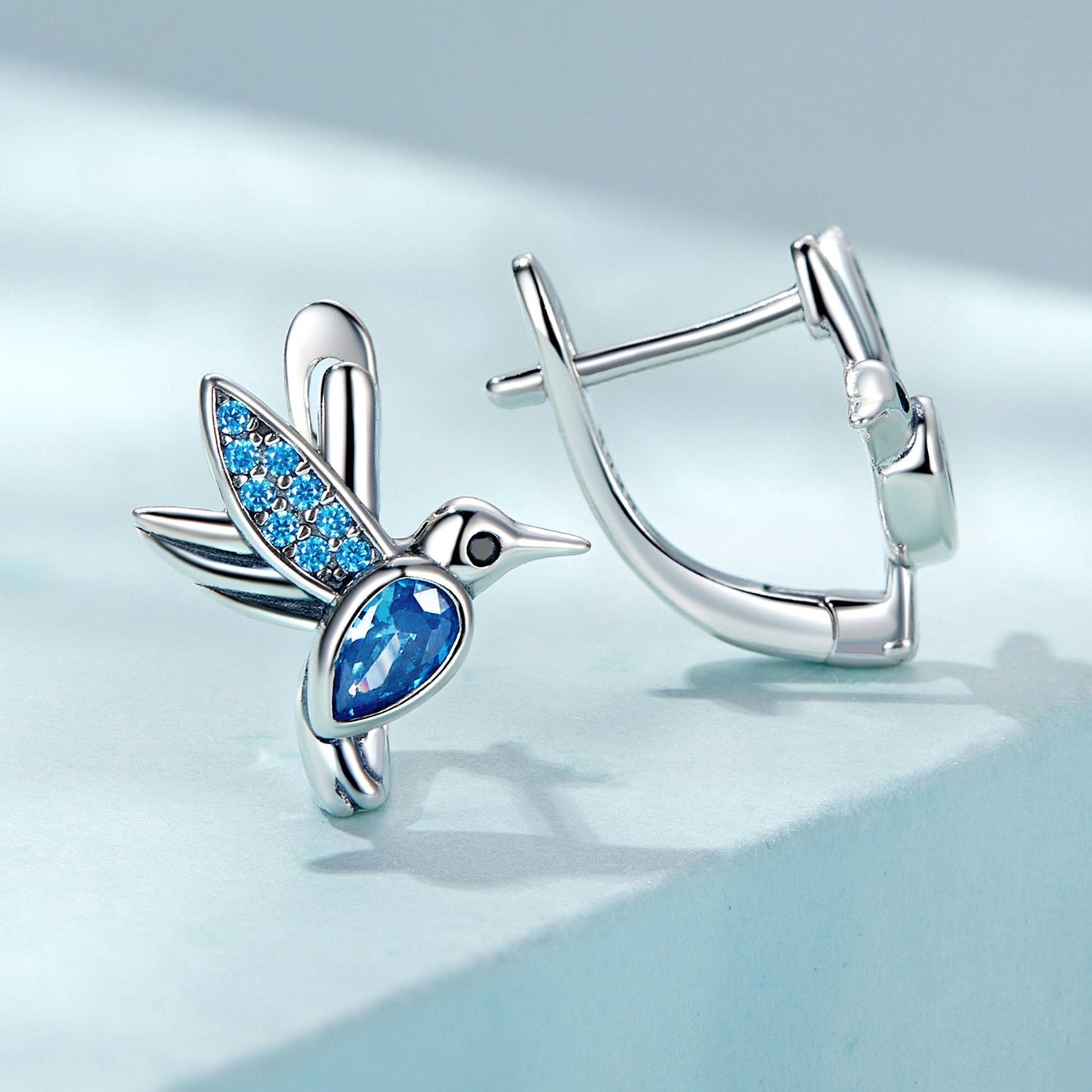 925 Sterling Silver Earrings with Pavé Setting and Oxidized Finish for Women