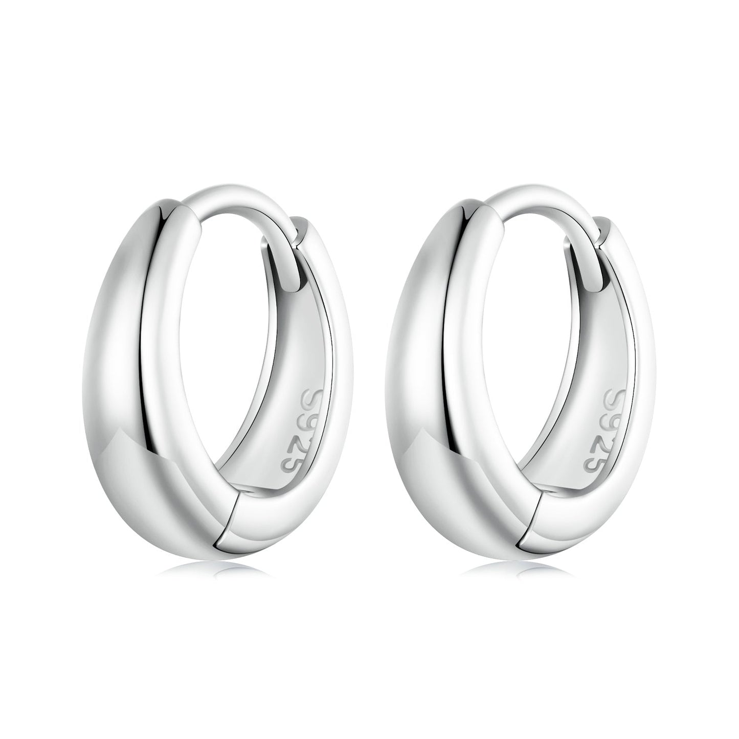925 Sterling Silver 12*3mm Platinum Plated Earrings