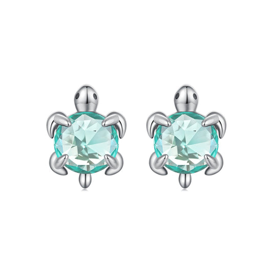 925 Sterling Silver Earrings with Transparent Glass and Oxidized Finish for Women