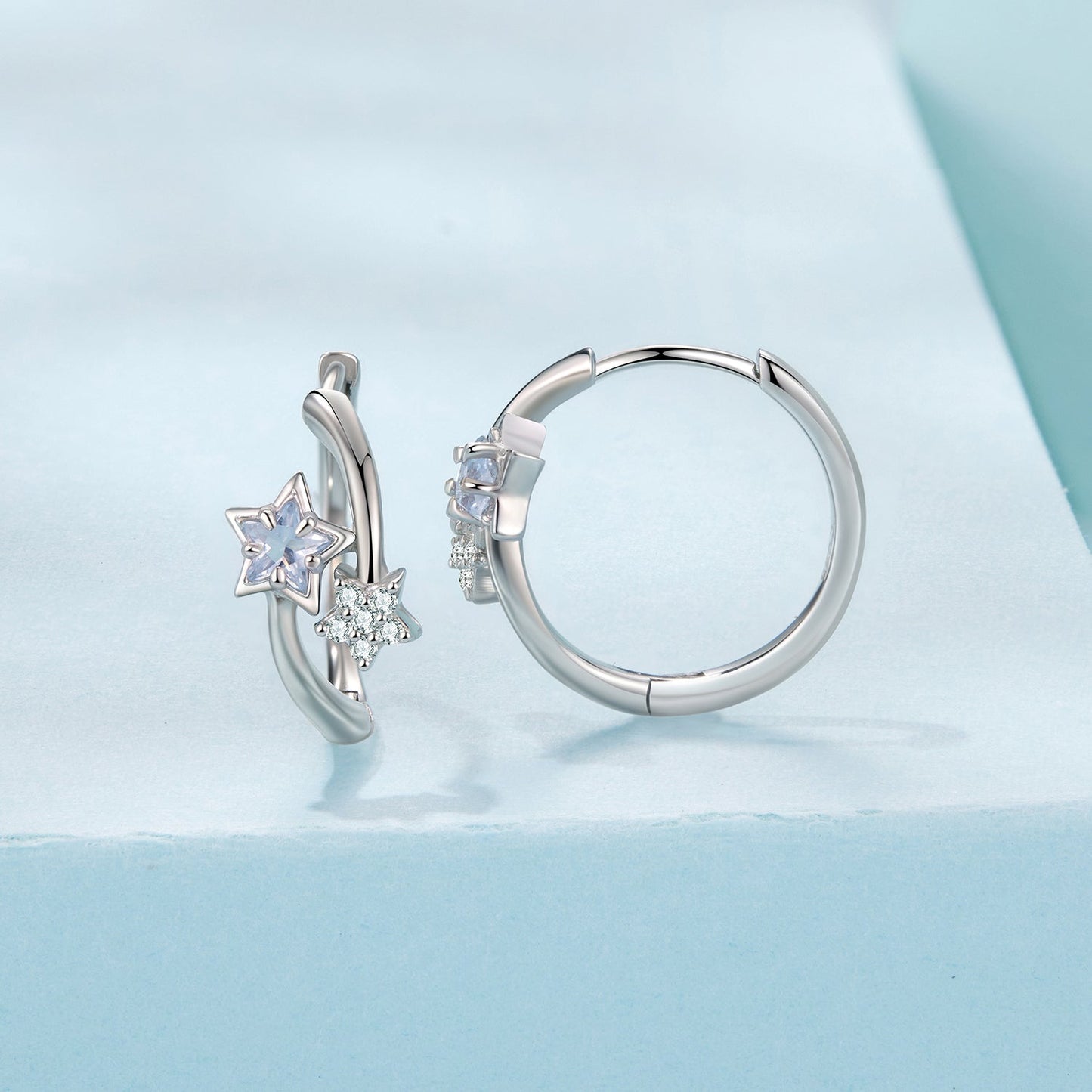 925 Sterling Silver Wedding Earrings with White Gold Plating and CZ Stones for Women