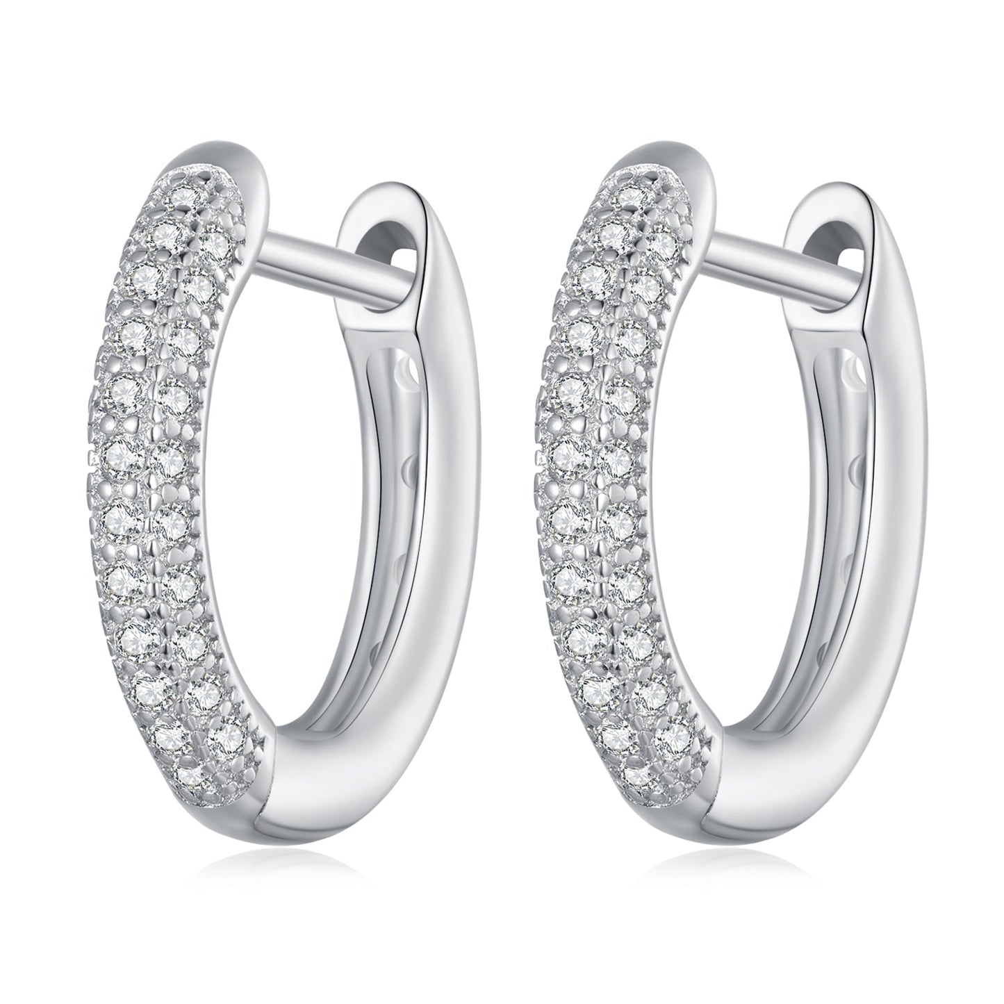 925 Sterling Silver Pavé Setting CZ Earrings for Women