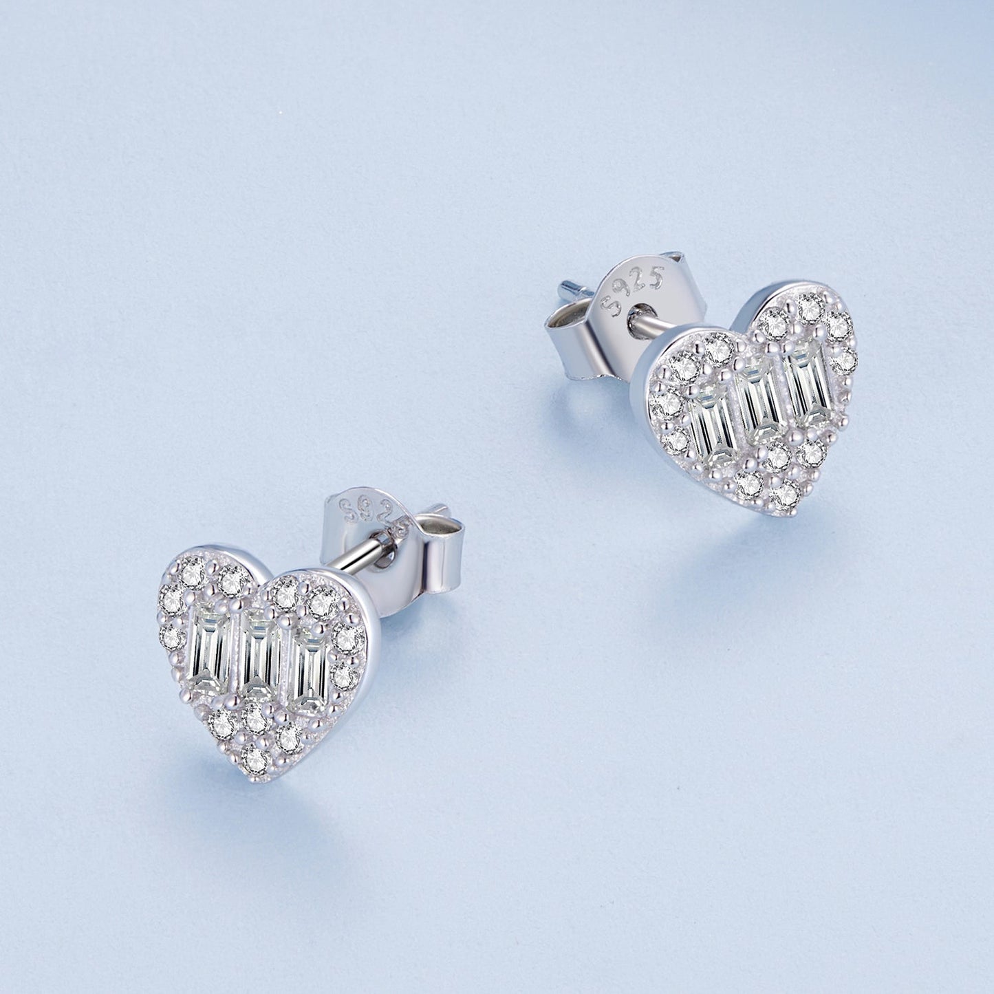 925 Sterling Silver Earrings with Pavé Set CZ