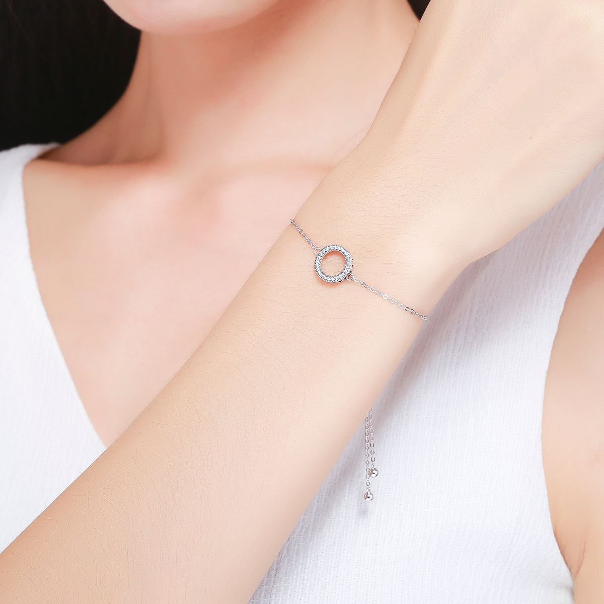 925 Sterling Silver Bracelet 26.5CM with 1.5*1.1CM Pendant for Unisex