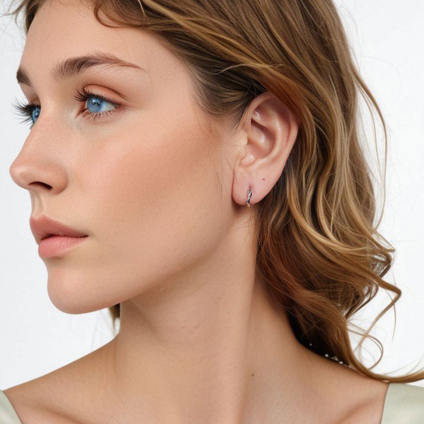 925 Sterling Silver White Gold Plated Earrings