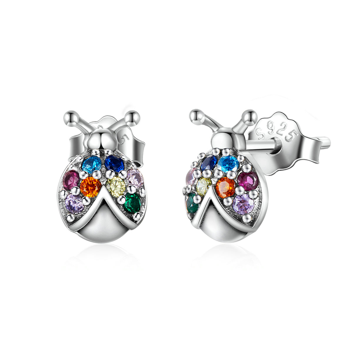 925 Sterling Silver Earrings with Oxidized Finish and Pavé Setting CZ