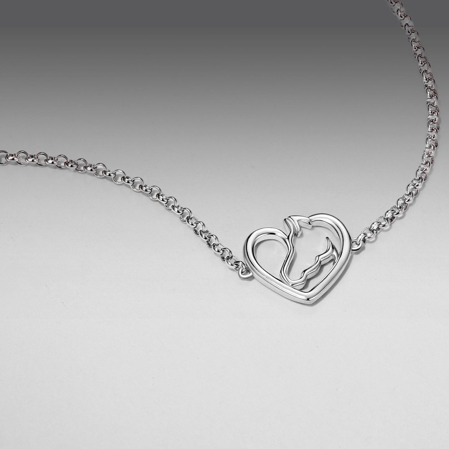 925 Sterling Silver Plated White Gold Bracelet 21cm for Women
