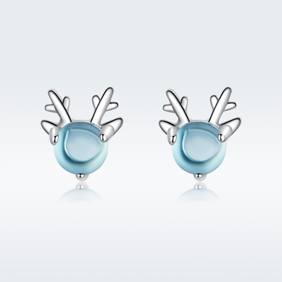 925 Sterling Silver Transparent Glass Earrings