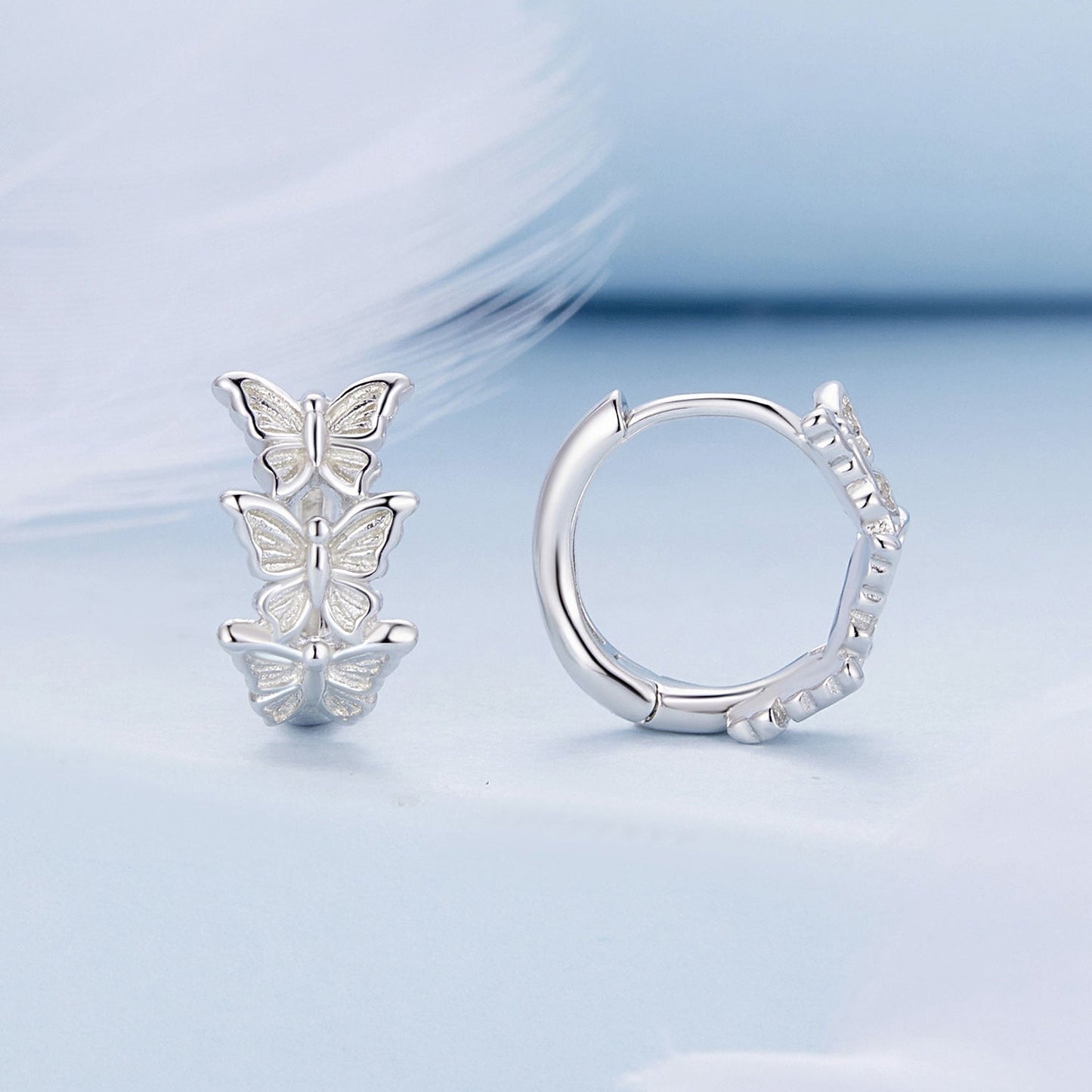 S925 Sterling Silver Earrings with Plated Platinum for Women