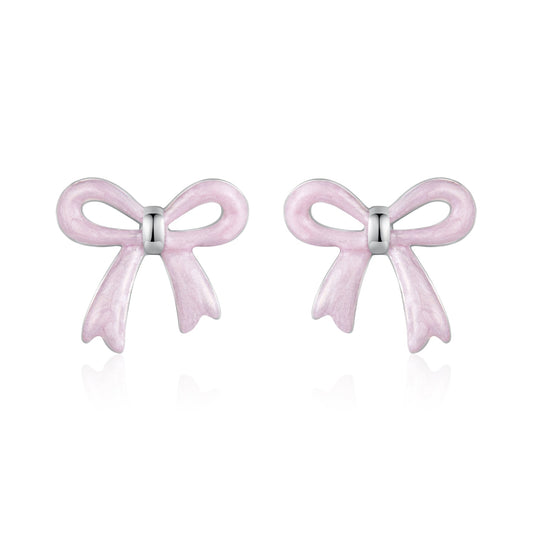 925 Sterling Silver Earrings with Enamel Process and White Gold Plating