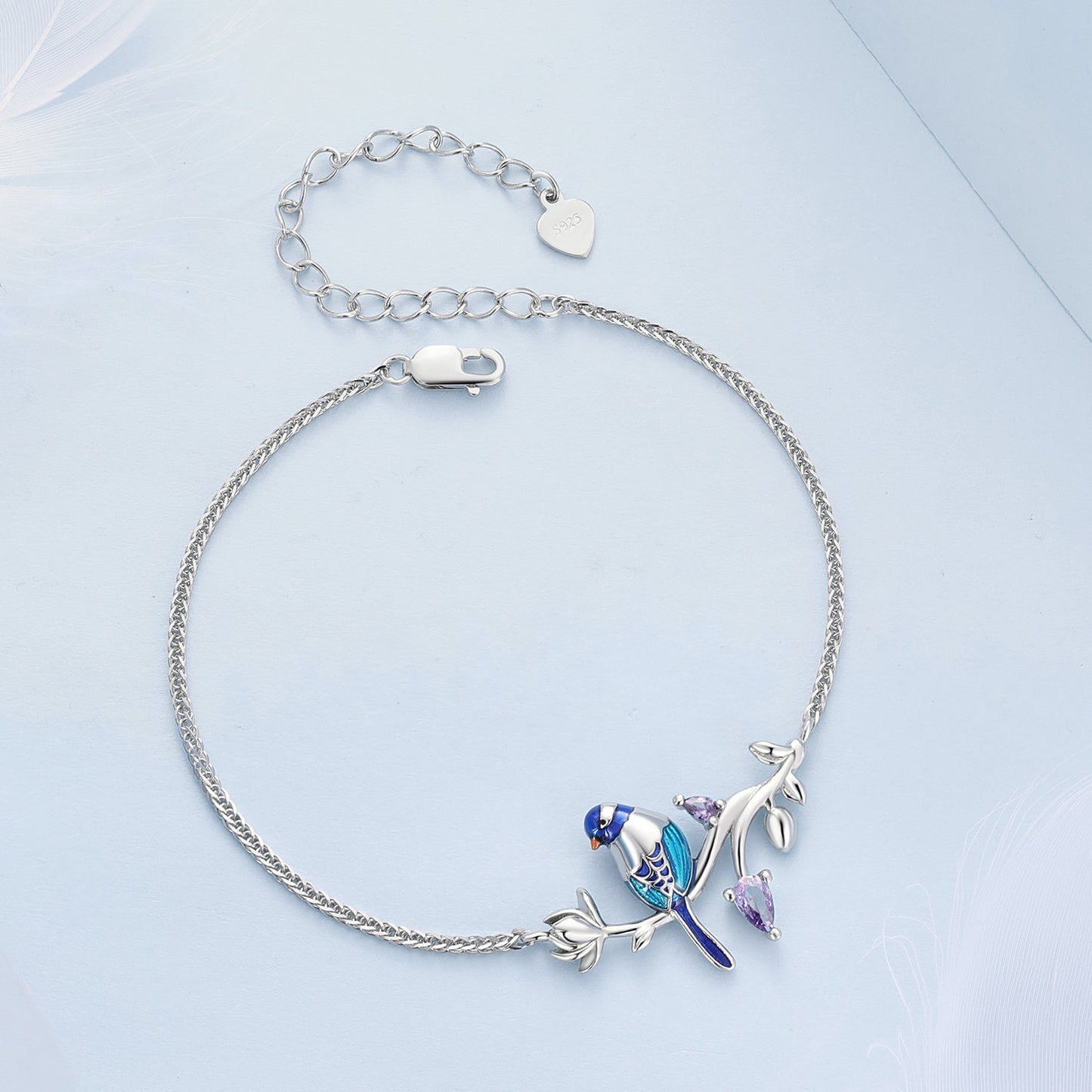 925 Sterling Silver Enamel Bracelet with Pavé Setting CZ