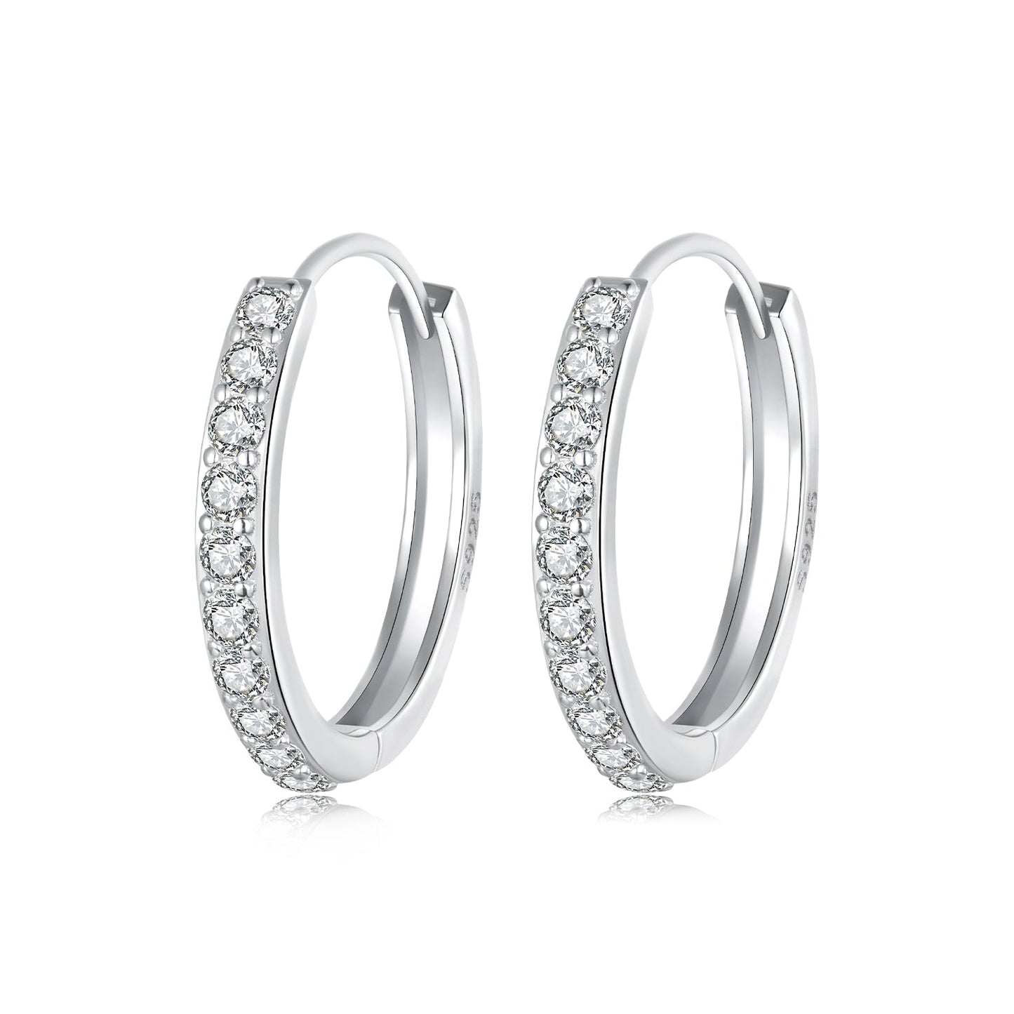 925 Sterling Silver Pavé Setting Gold Plated Earrings for Women