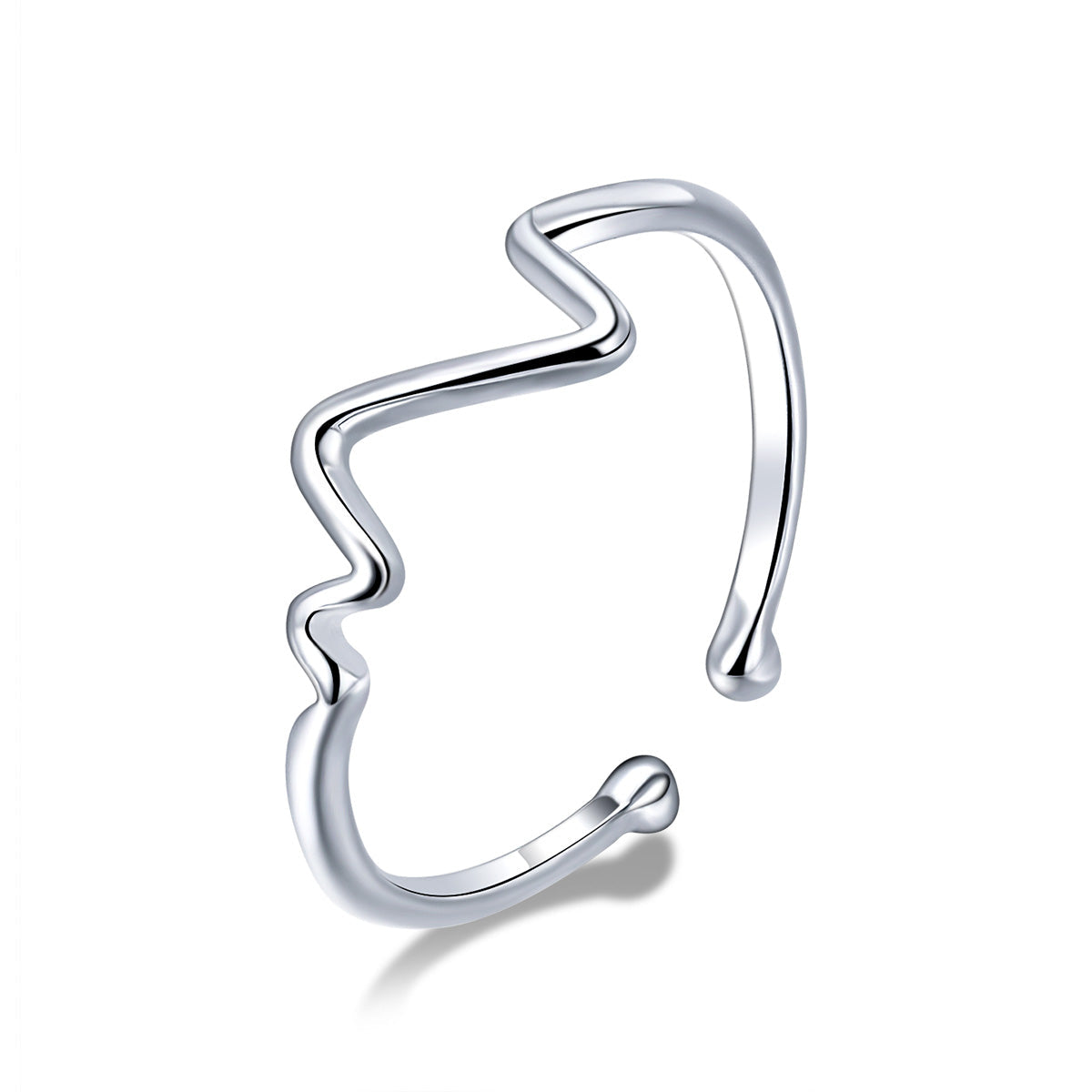 925 Sterling Silver Platinum Plated 0.1cm Ring for Men