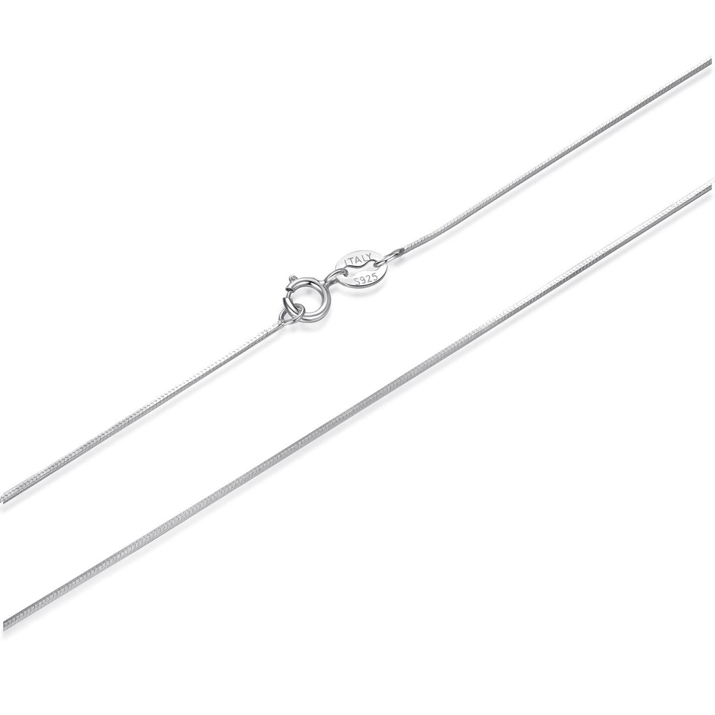 925 Sterling Silver + Plated White Gold 40cm Necklace