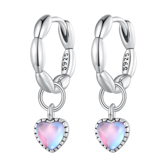 S925 Sterling Silver Earrings with Transparent Glass for Women