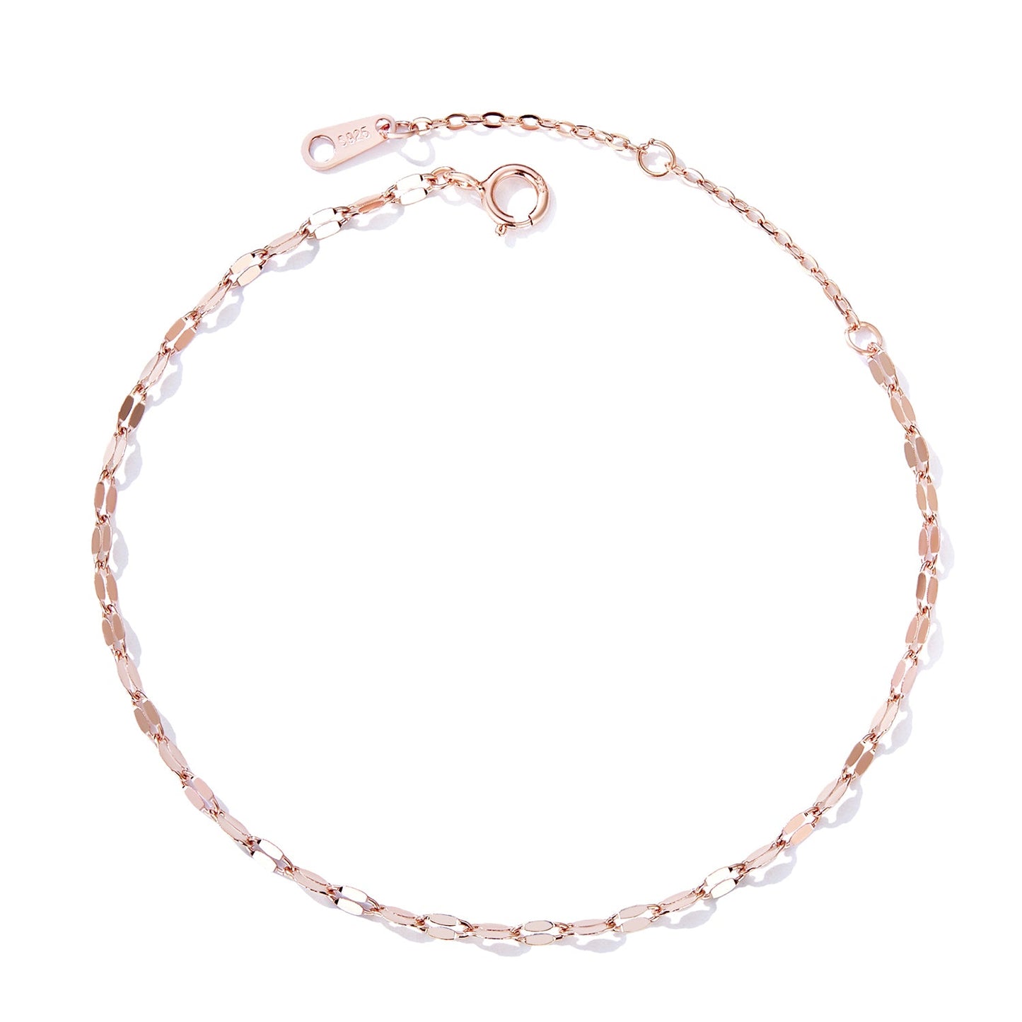 925 Sterling Silver Adjustable Rose Gold Bracelet for Women