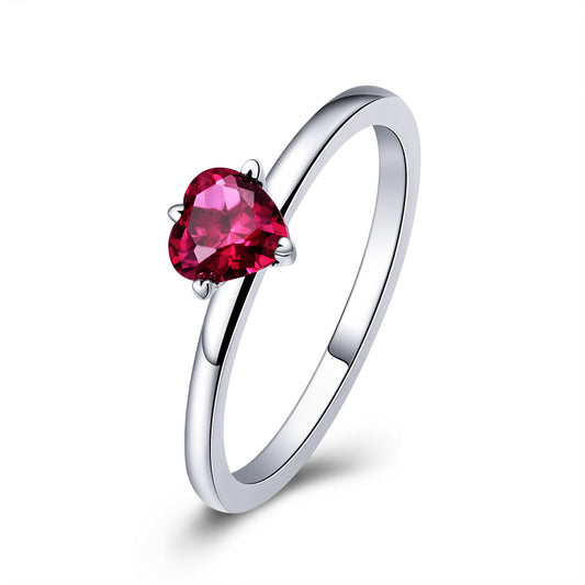 925 Sterling Silver Plated Platinum CZ Ring Size 6 for Women
