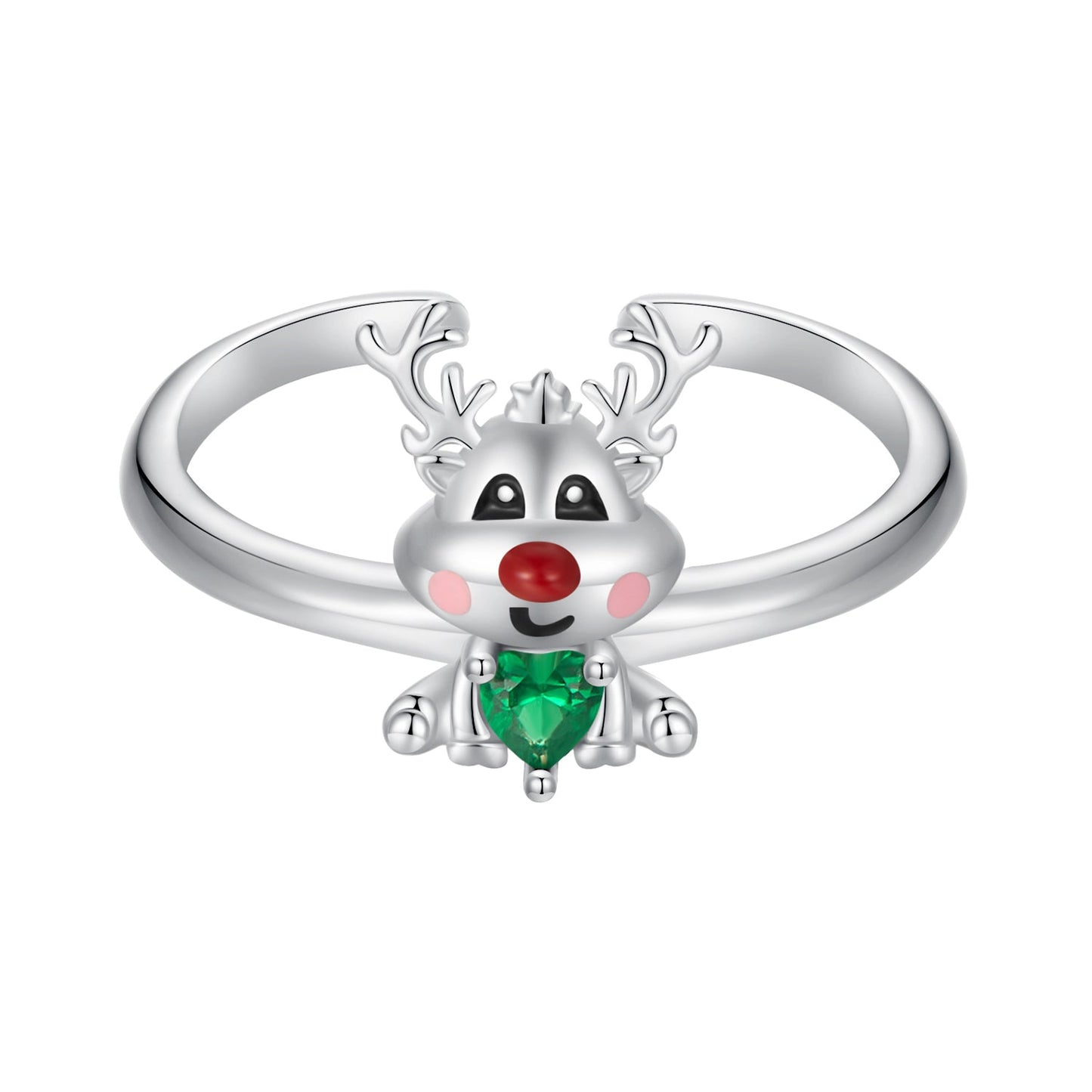 925 Sterling Silver Enamel Pavé CZ Ring