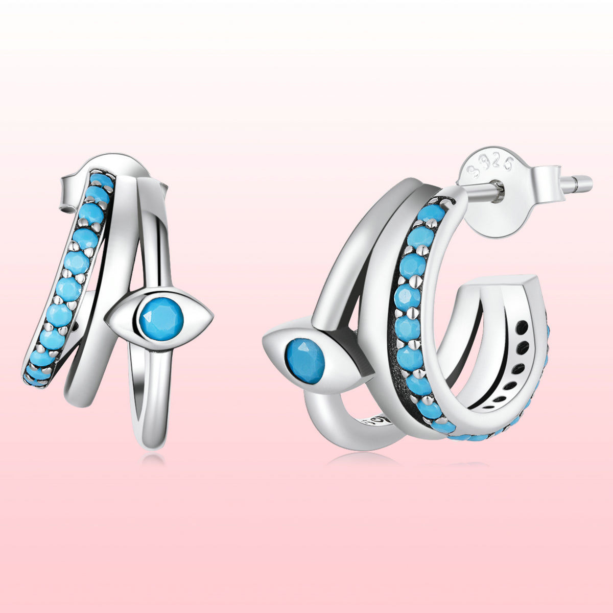 925 Sterling Silver High Quality Turquoise Earrings