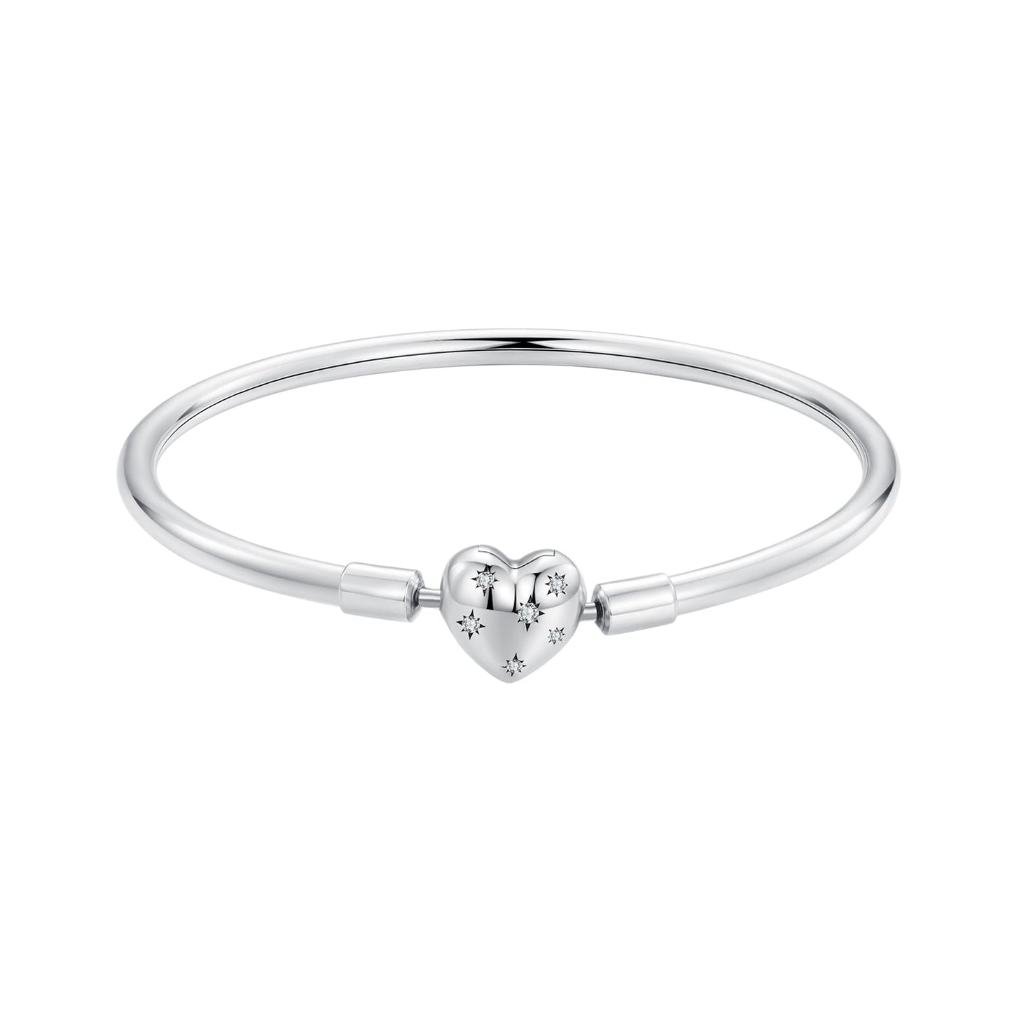 925 Sterling Silver White Gold Plated 17.0cm CZ Bracelet for Women