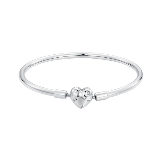 925 Sterling Silver White Gold Plated 17.0cm CZ Bracelet for Women