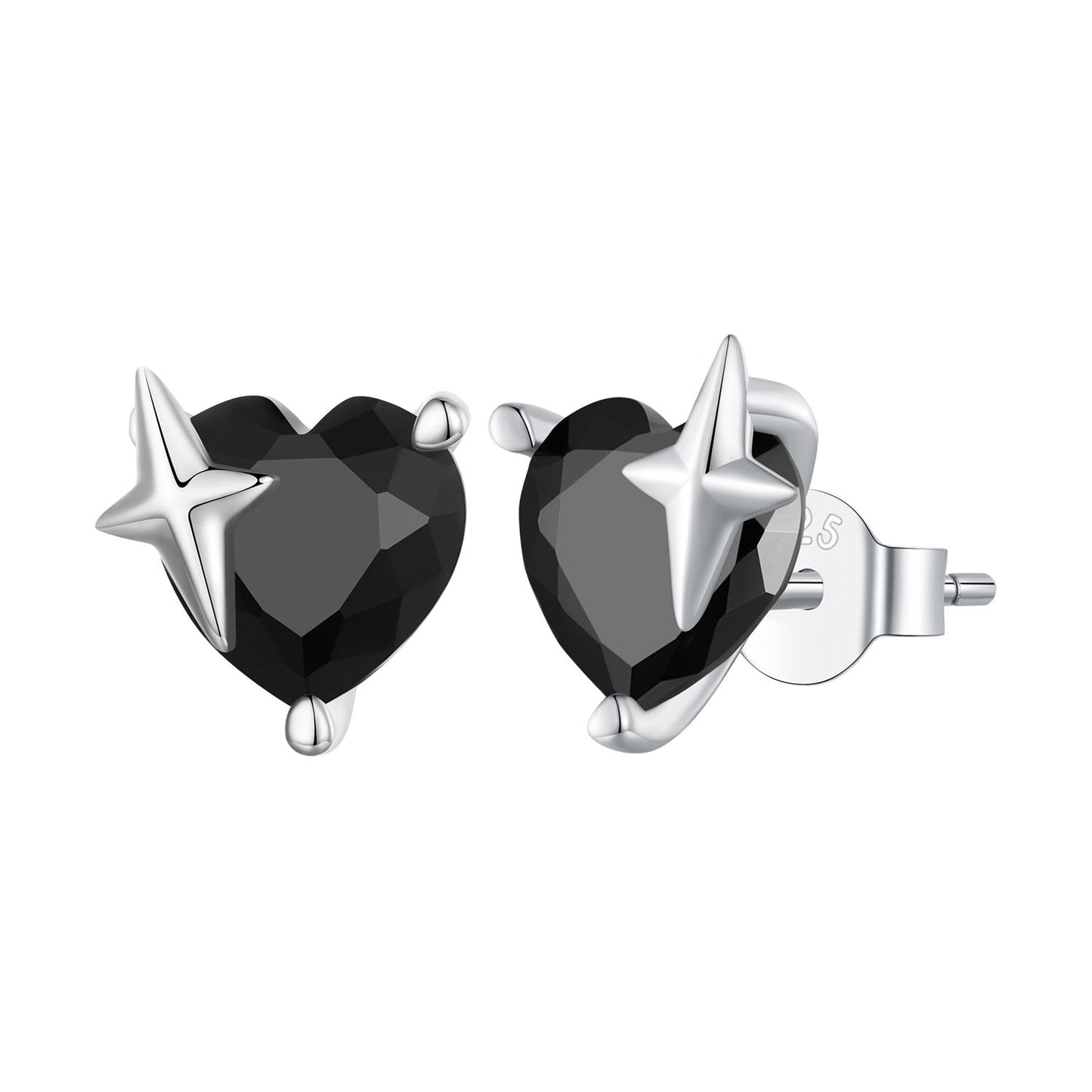 925 Sterling Silver Earrings with Pavé Setting and CZ
