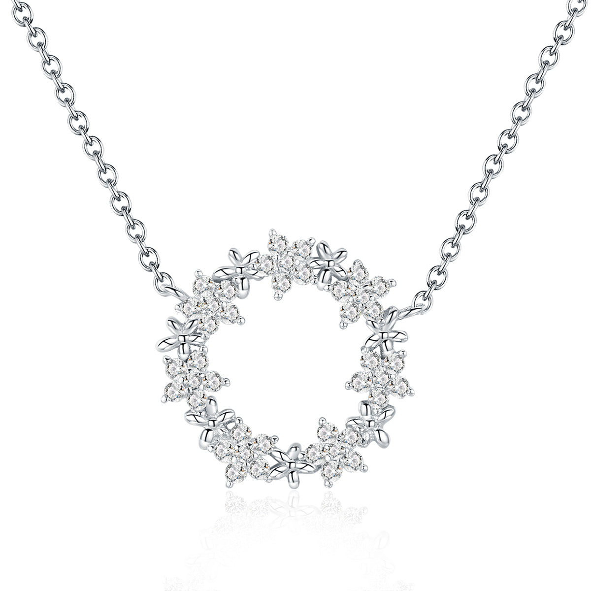 925 Sterling Silver Necklace with Pendant 1.6cm for Women