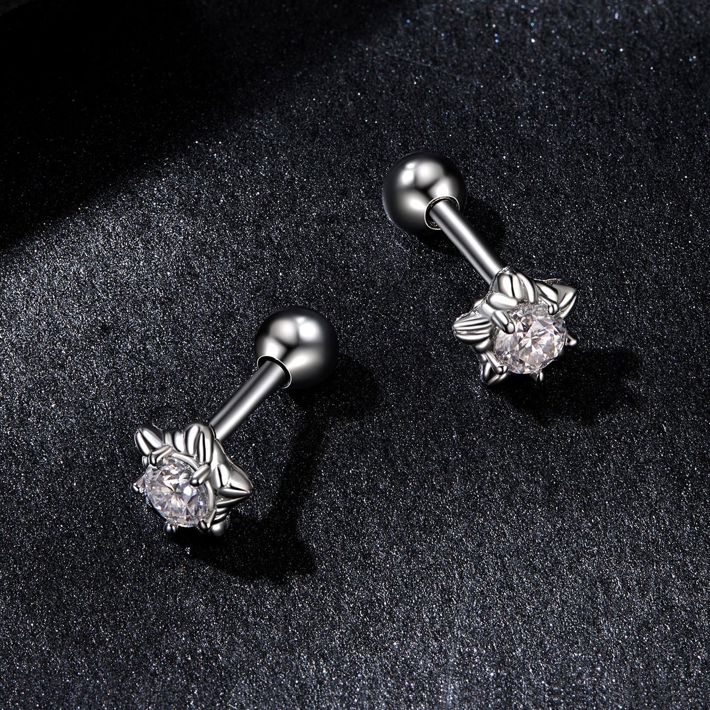 925 Sterling Silver Moissanite Stud Earrings 5mm for Women