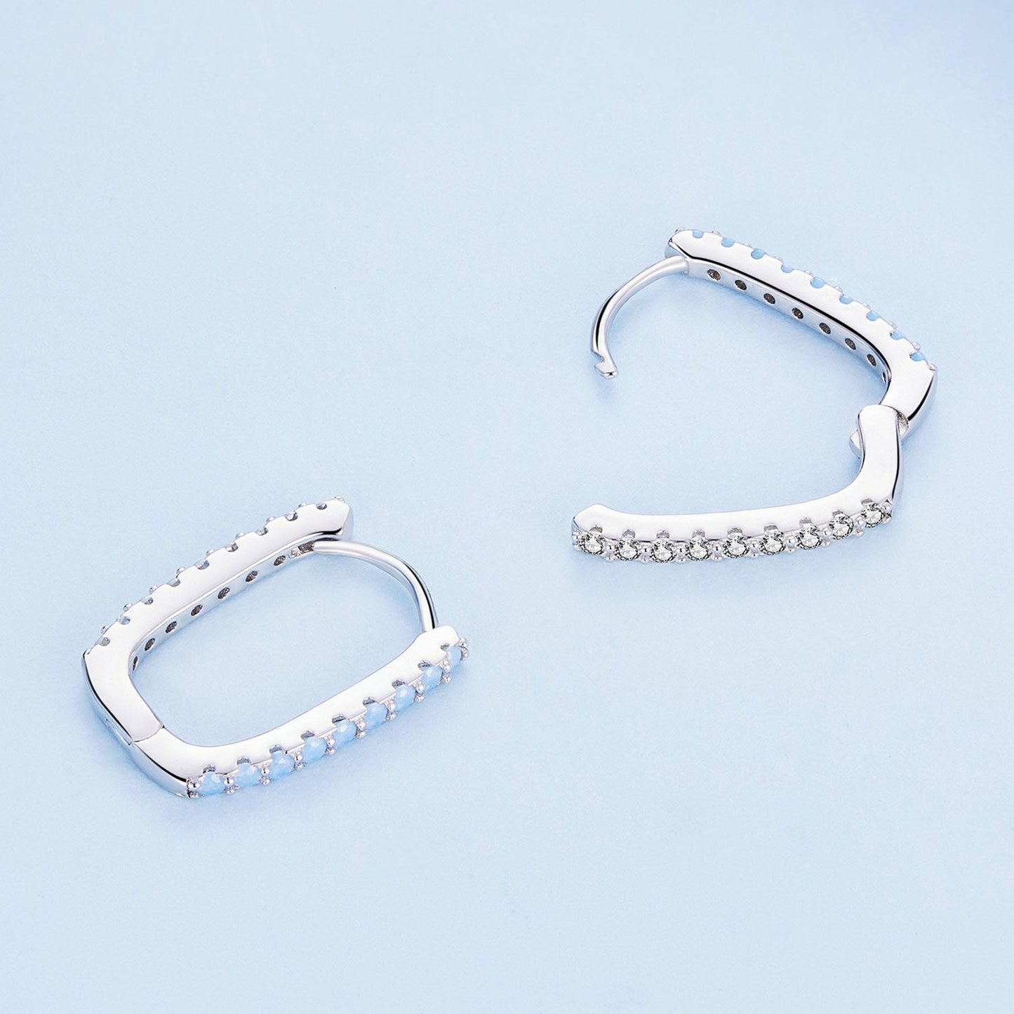 925 Sterling Silver Opal Earrings with Platinum Plating for Women