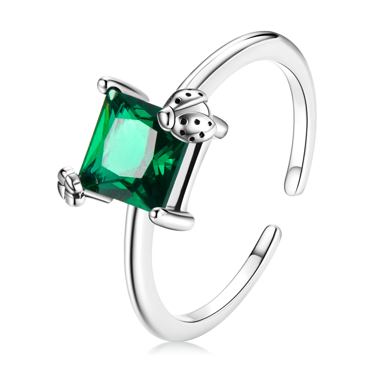 925 Sterling Silver Oxidized Pavé Setting CZ Ring for Women