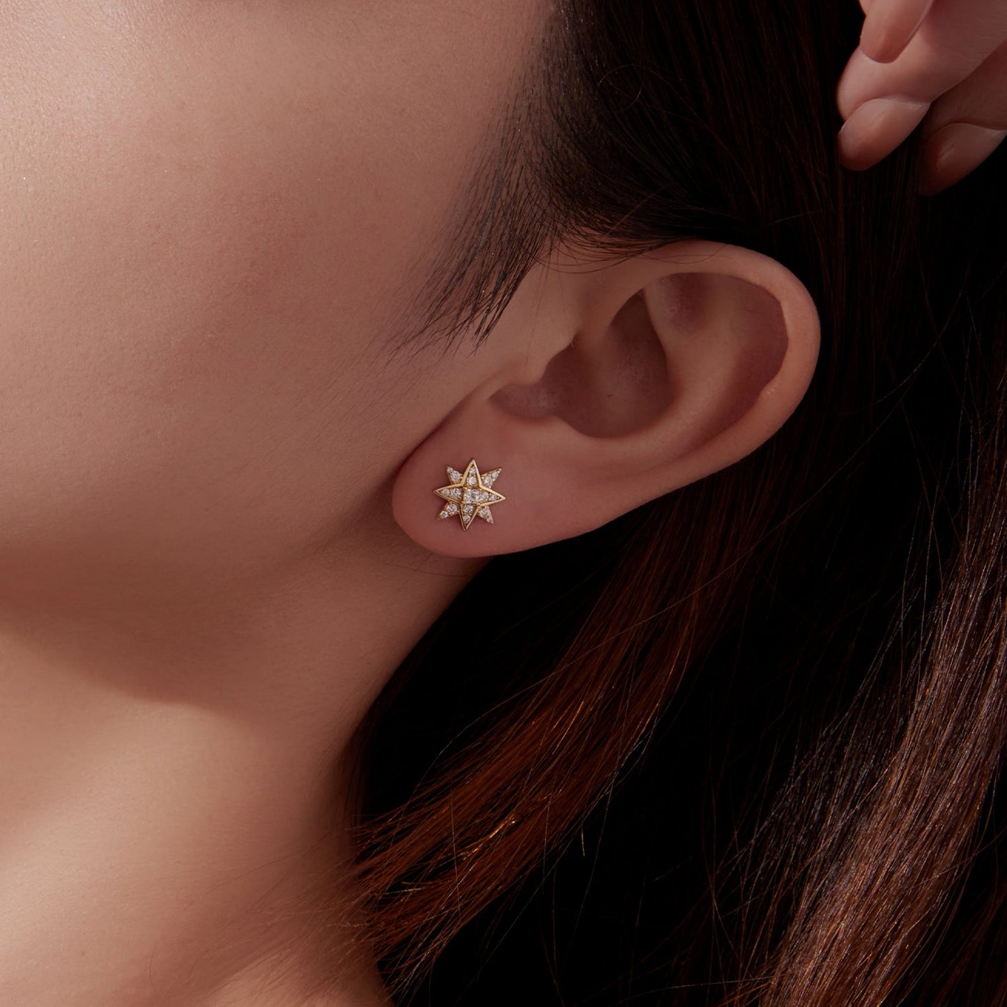 925 Sterling Silver Pavé Setting Gold Plated Earrings