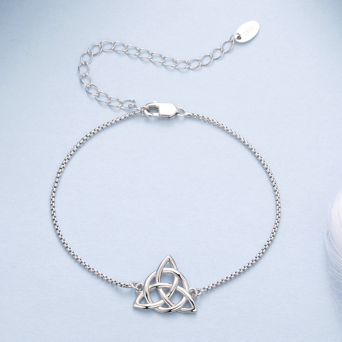 925 Sterling Silver White Gold Plated Bracelet with Length 15+6cm for Women