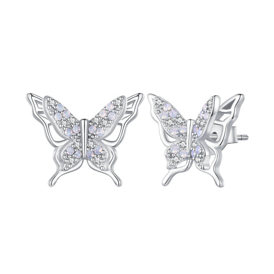 925 Sterling Silver Opal Nanometer Stone Earrings for Women