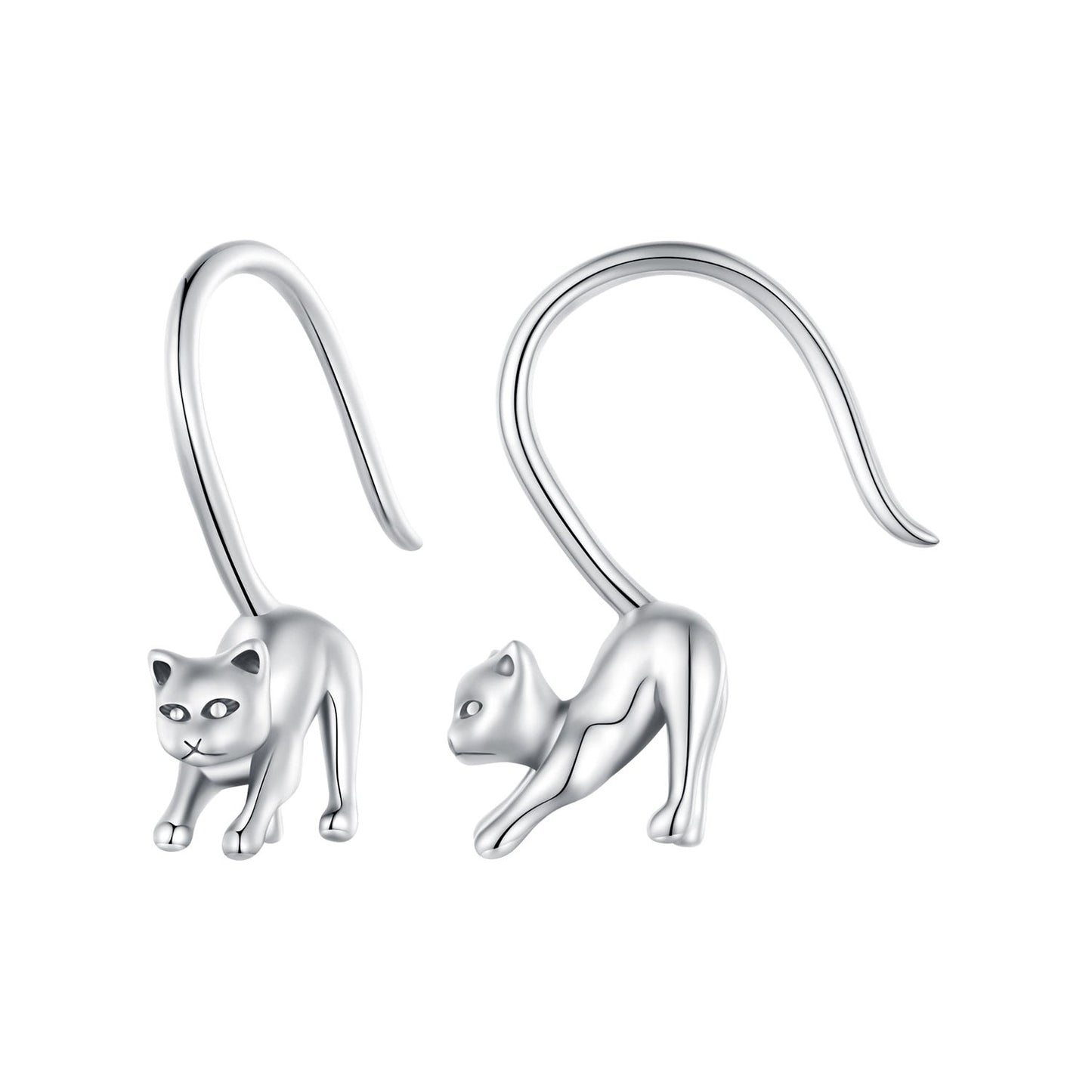S925 Oxidized Silver Earrings 17x3mm for Women