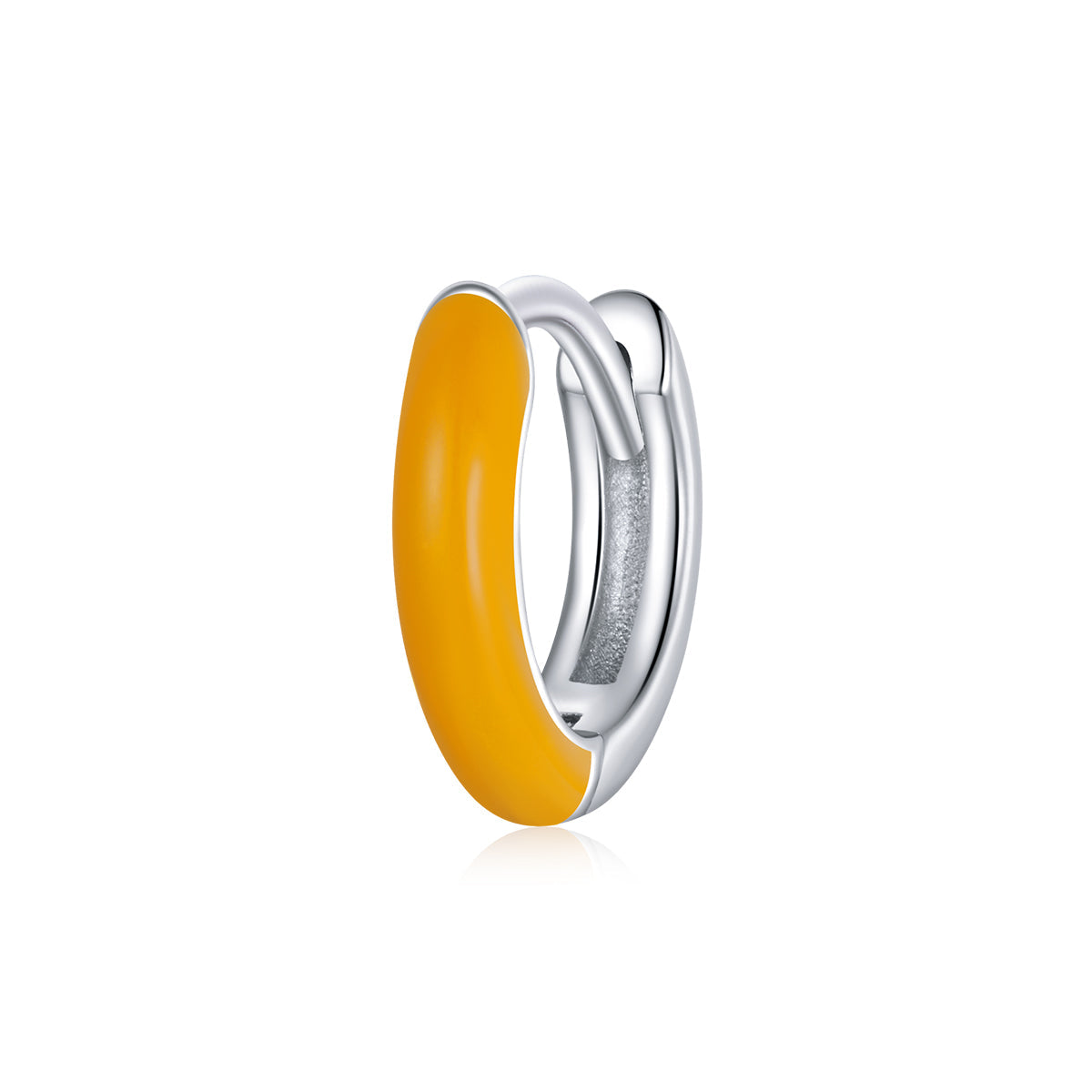 925 Sterling Silver Enamel Earrings 0.7cm for Women