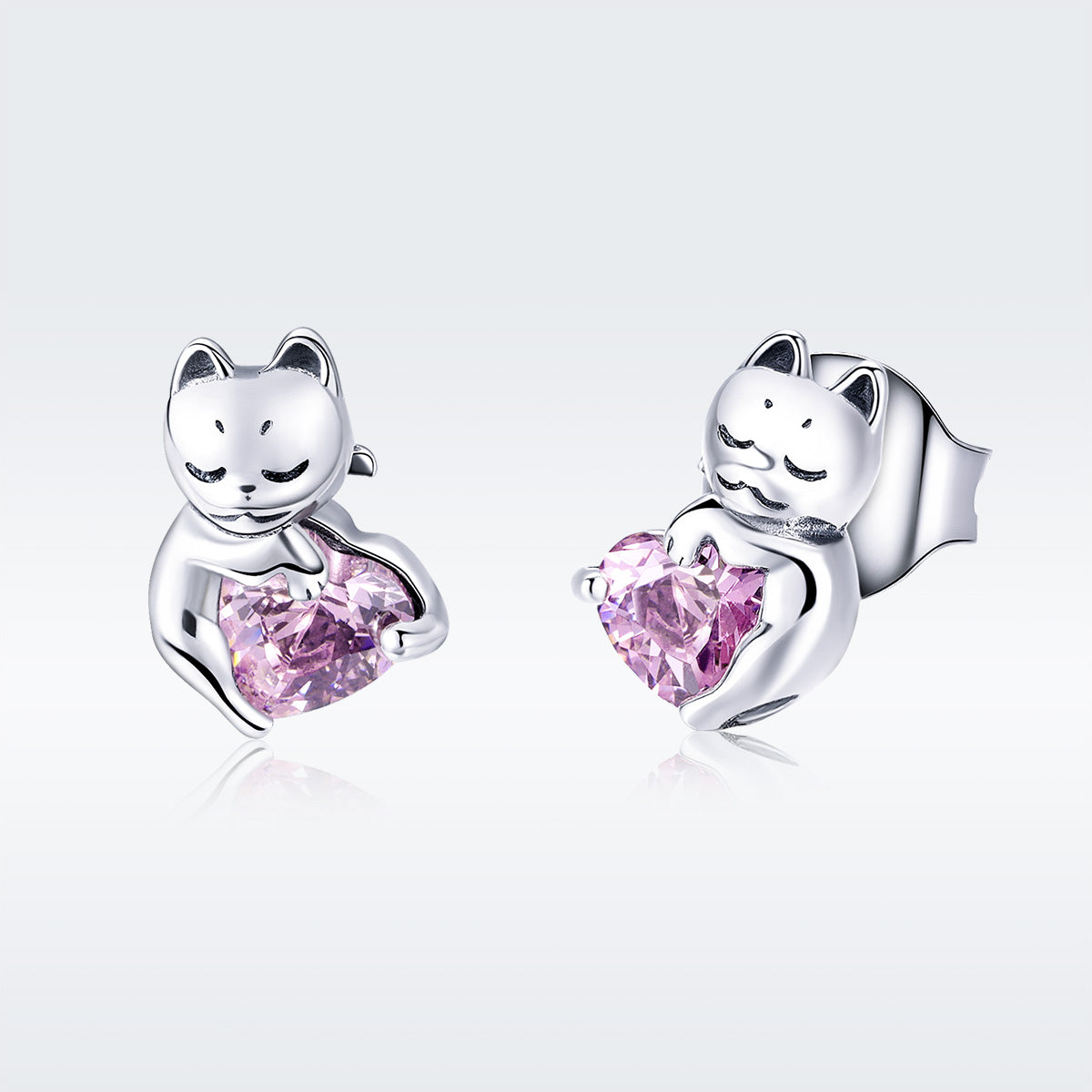 925 Sterling Silver Earrings with Pavé Setting and Oxidized Finish for Women
