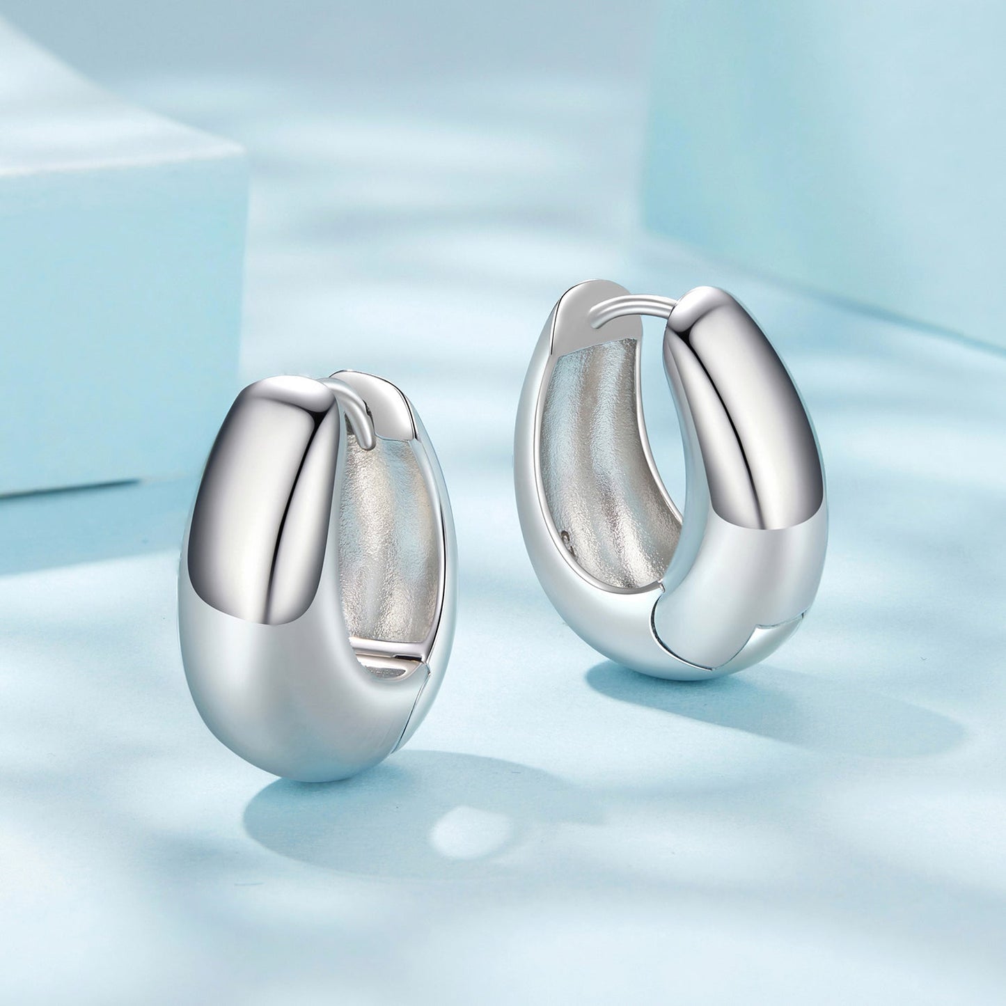 925 Sterling Silver White Gold Plated Earrings