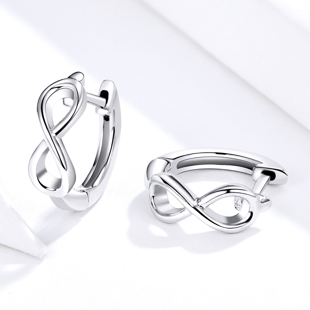 925 Sterling Silver Earrings - 1.2*0.4cm, Platinum Plated for Women