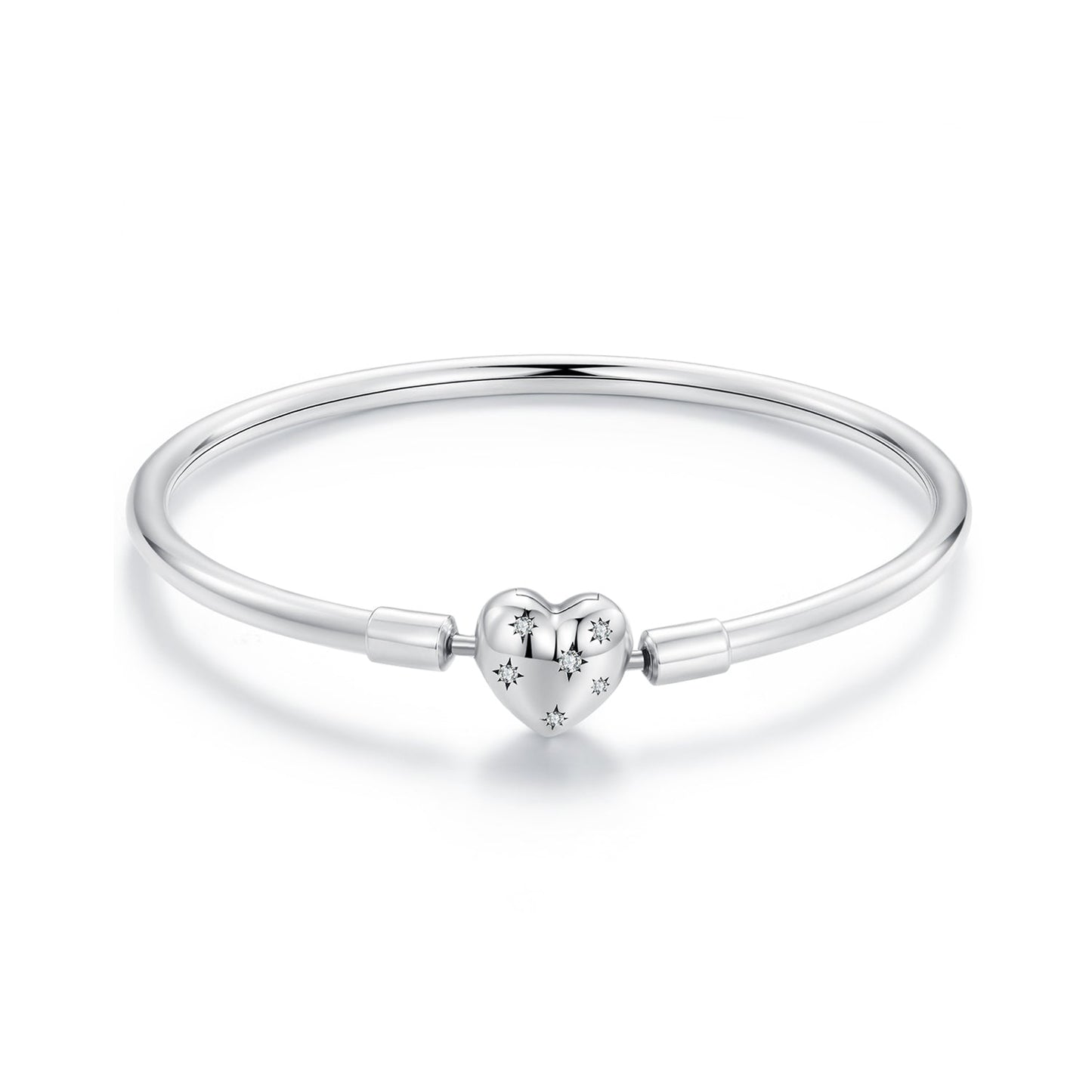 925 Sterling Silver White Gold Plated 17.0cm CZ Bracelet for Women